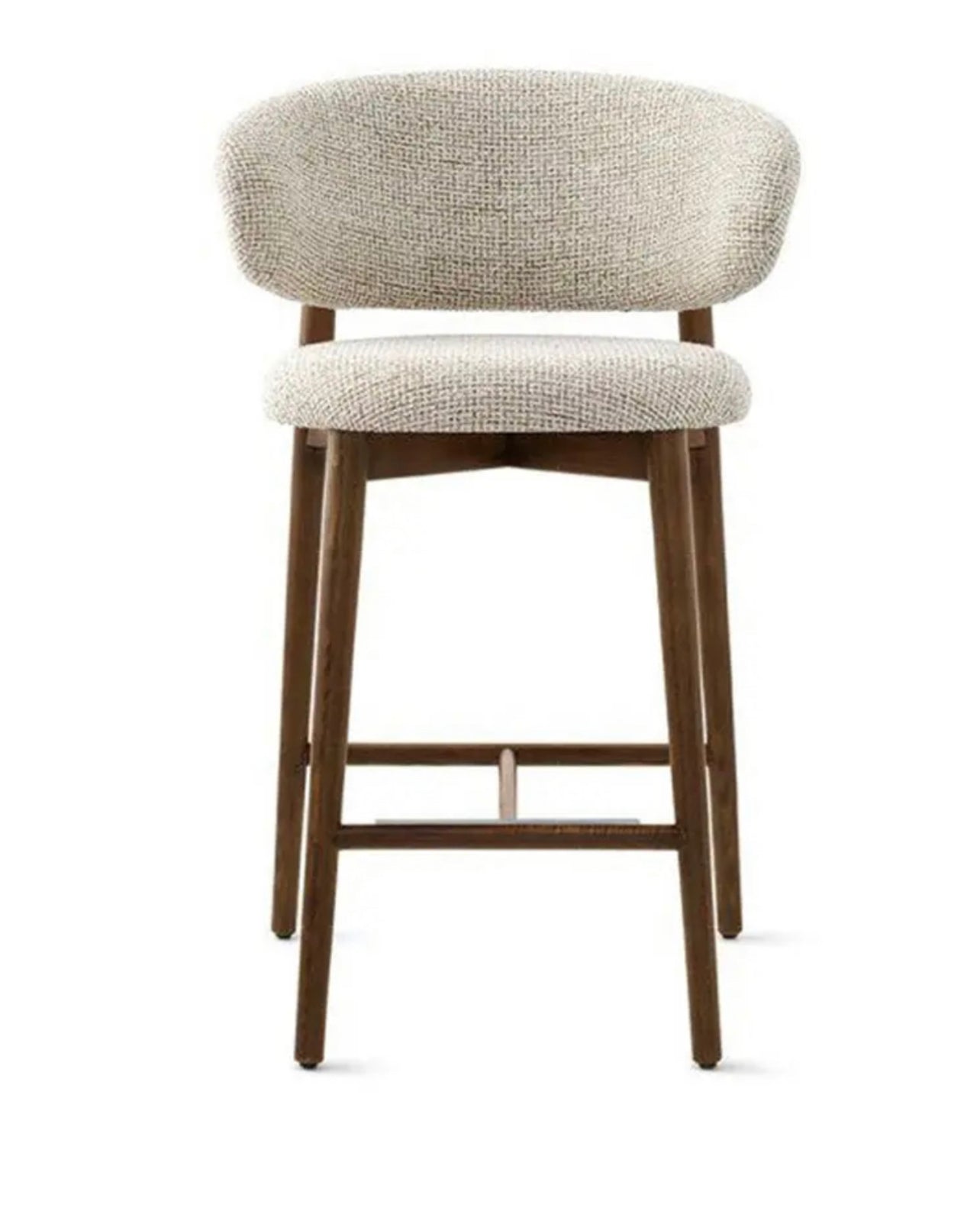 Curved Linen Backrest Bar Stools