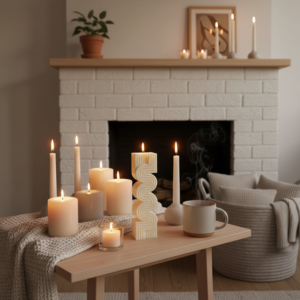 DIY Ribbed Pillar Candle