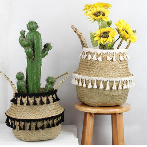 Potted Woven Storage Blank Basket