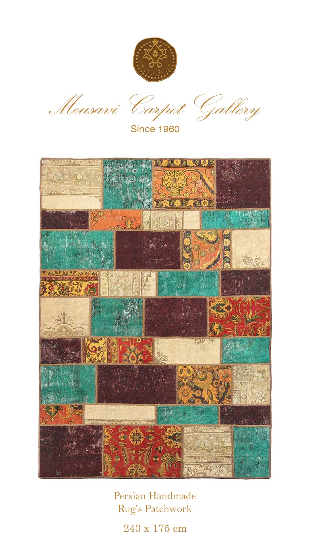 Geometric Pattern Hand-Knotted Vintage Persian Rug - Hyggeh