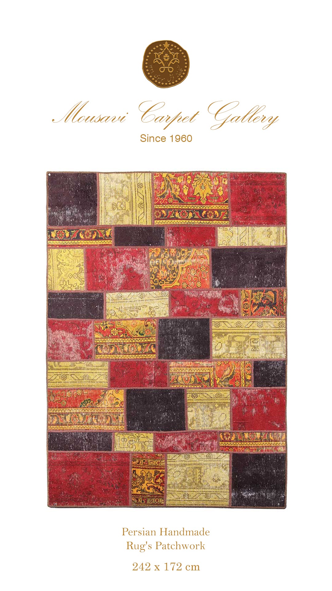 Geometric Pattern Hand-Knotted Vintage Persian Rug - Hyggeh