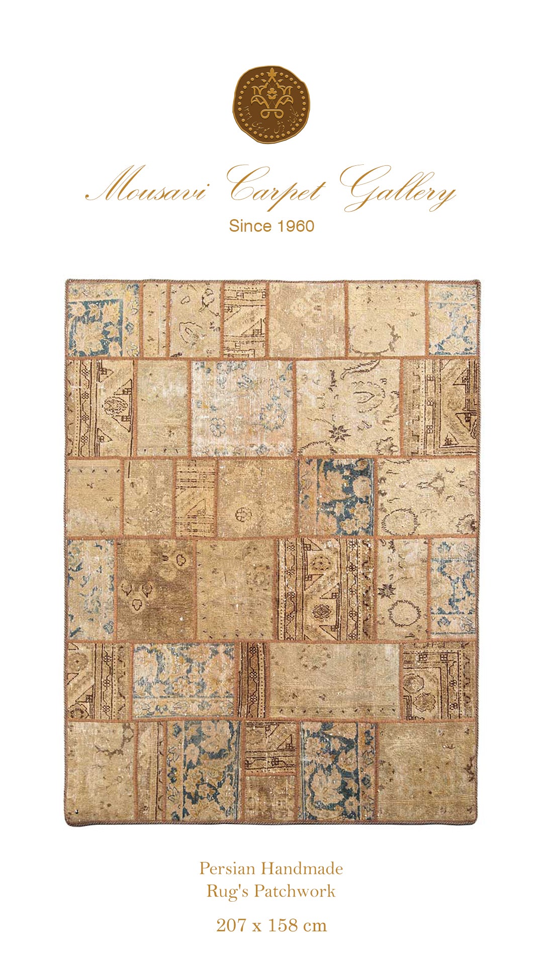 Geometric Pattern Hand-Knotted Vintage Persian Rug - Hyggeh