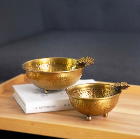 Butterfly Brass Serving Bowl