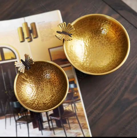 Butterfly Brass Serving Bowl