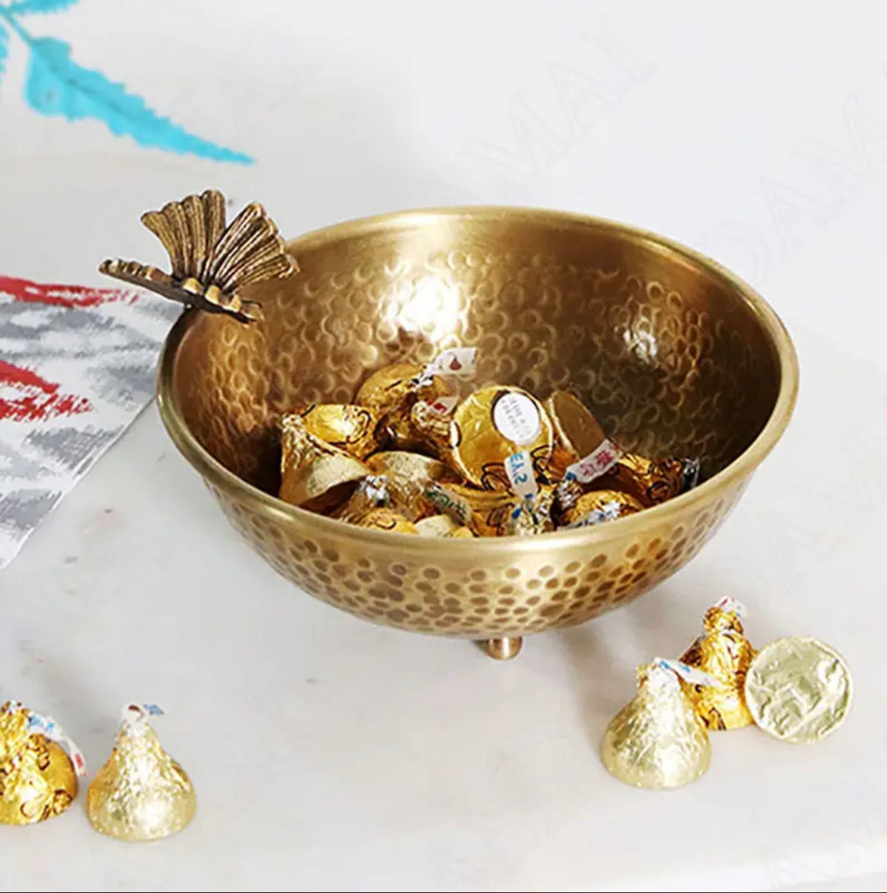 Butterfly Brass Serving Bowl
