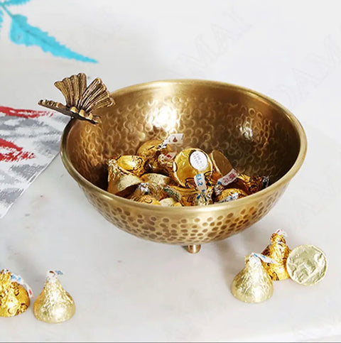 Butterfly Brass Serving Bowl