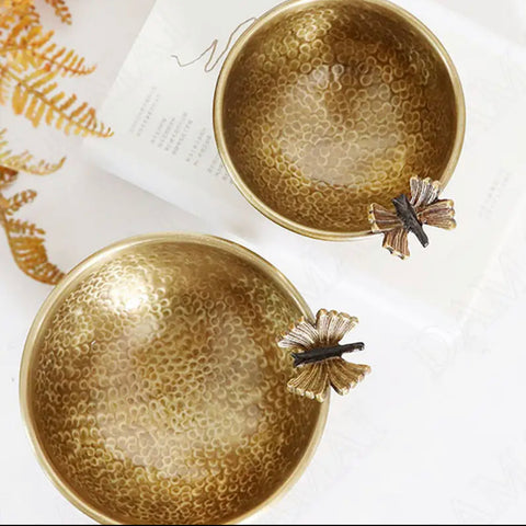 Butterfly Brass Serving Bowl