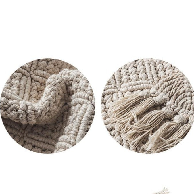 White kilim Indian striped Nordic style - Hyggeh