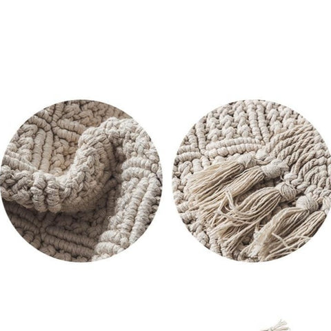 White kilim Indian striped Nordic style - Hyggeh