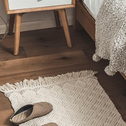 White kilim Indian striped Nordic style - Hyggeh