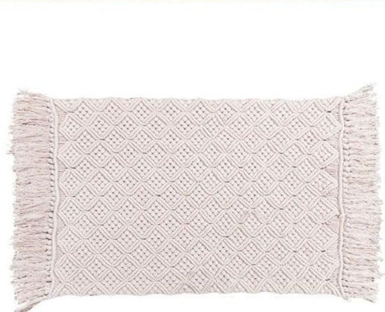 White kilim Indian striped Nordic style - Hyggeh