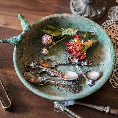 Metal Antique Vintage Storage Bird Tray - Hyggeh
