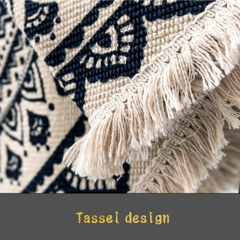Morocco Mandala Cotton & Linen Round Carpet - Hyggeh