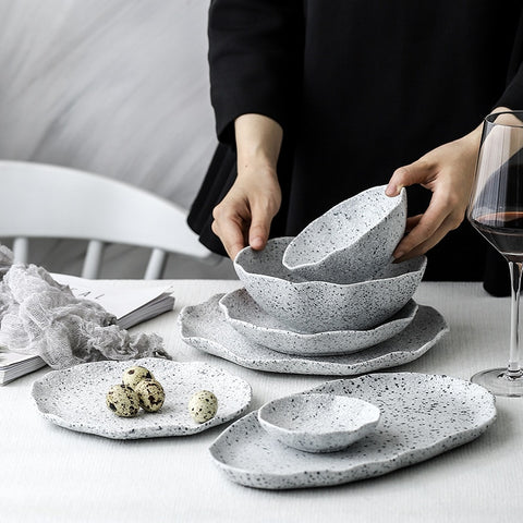 Pattern Ceramic Food Plate Tableware Dinner - Hyggeh