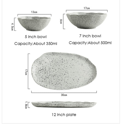 Pattern Ceramic Food Plate Tableware Dinner - Hyggeh