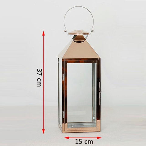 Nordic Lantern Silver-Gold Candlestick - Hyggeh