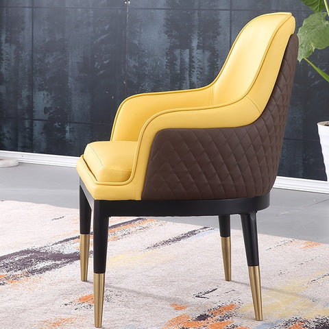 Urban Modern Dark Yellow & Brown Armchair - Hyggeh