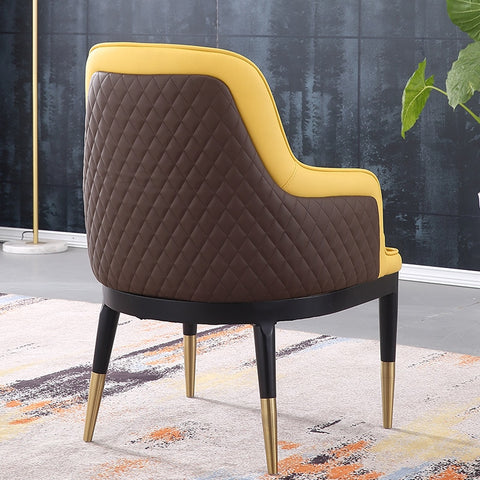 Urban Modern Dark Yellow & Brown Armchair - Hyggeh