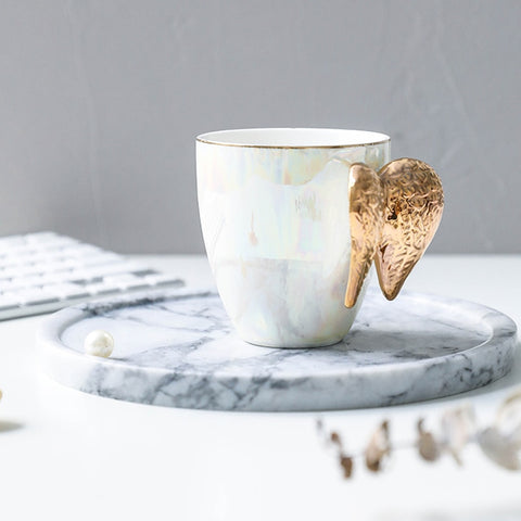 Nordic Wing Gold Angel Ceramic Mug - Hyggeh