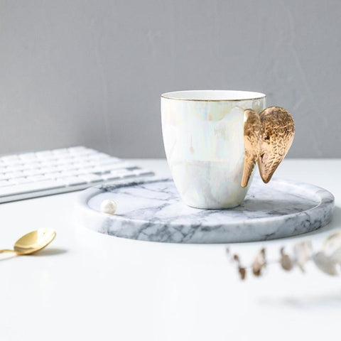 Nordic Wing Gold Angel Ceramic Mug - Hyggeh