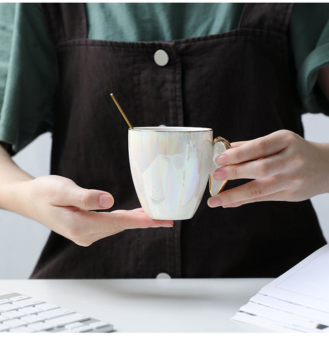 Nordic Wing Gold Angel Ceramic Mug - Hyggeh