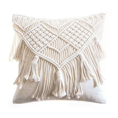 Hand-Woven Macrame Cotton Cushion Cover Five - Hyggeh