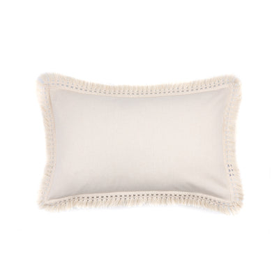 Beige Linen Cotton Tassels Pillow Cover Round Square - Hyggeh