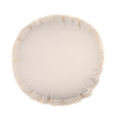 Beige Linen Cotton Tassels Pillow Cover Round Square - Hyggeh