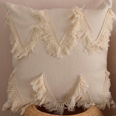 Boho Style Cushion Cover Plush With Tassels - Hyggeh