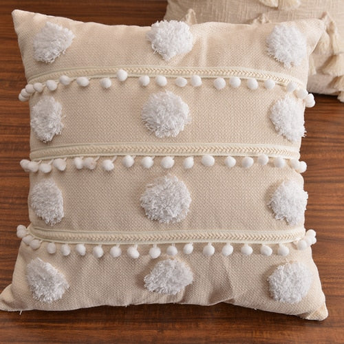 Boho Style Cushion Cover Plush With Tassels - Hyggeh
