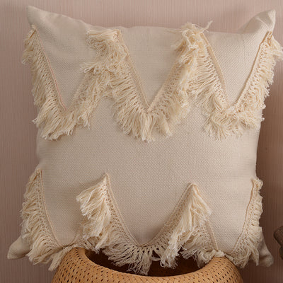 Boho Style Cushion Cover Plush With Tassels - Hyggeh