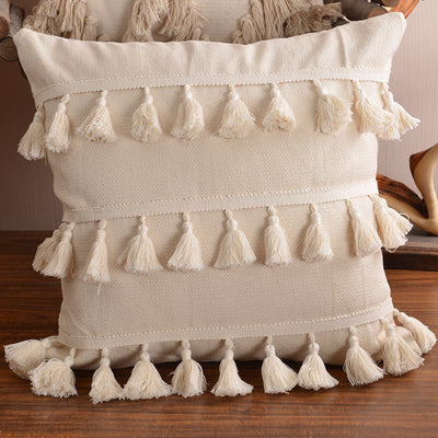 Boho Style Cushion Cover Plush With Tassels - Hyggeh
