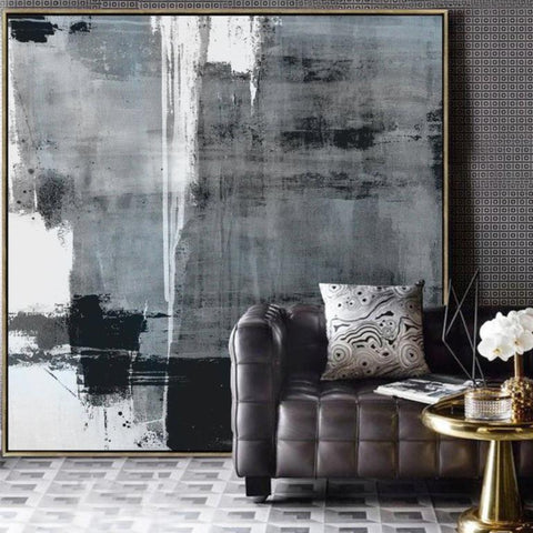 Minimalist Black & White Painting Canvas - Hyggeh