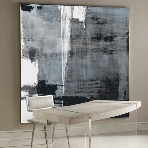 Minimalist Black & White Painting Canvas - Hyggeh