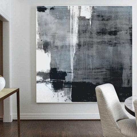 Minimalist Black & White Painting Canvas - Hyggeh