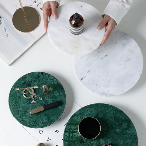 Marble Art-Deco White Green Cheese Tray - Hyggeh