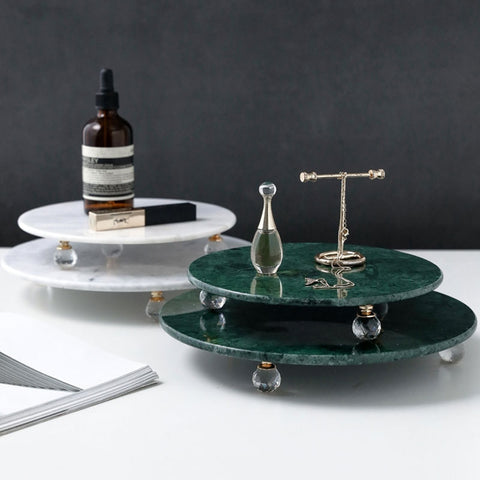Marble Art-Deco White Green Cheese Tray - Hyggeh