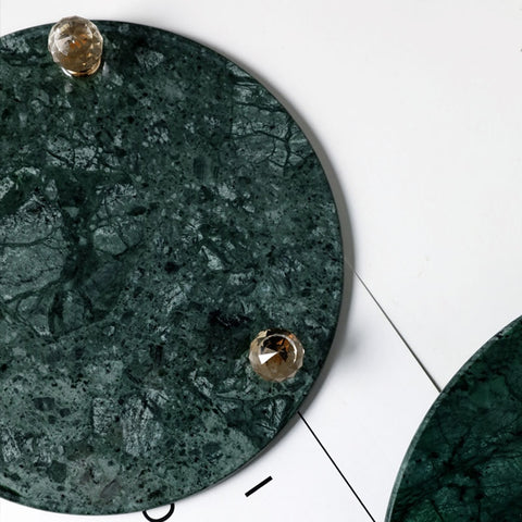 Marble Art-Deco White Green Cheese Tray - Hyggeh
