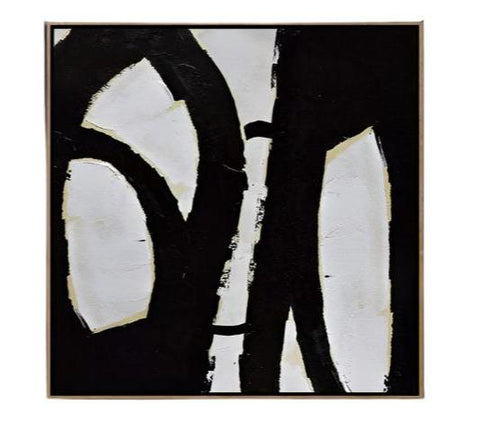 Black and White Abstract Painting Hyggeh Canvas - Hyggeh