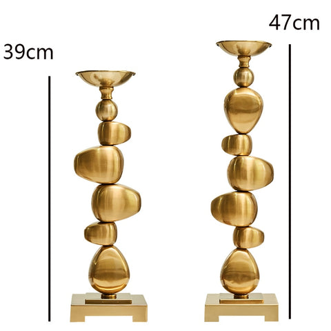 Gold Stacking Irregular Geometric Candlestick Holder - Hyggeh