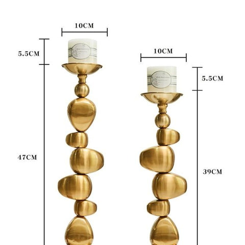 Gold Stacking Irregular Geometric Candlestick Holder - Hyggeh