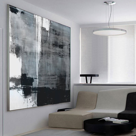 Minimalist Black & White Painting Canvas - Hyggeh