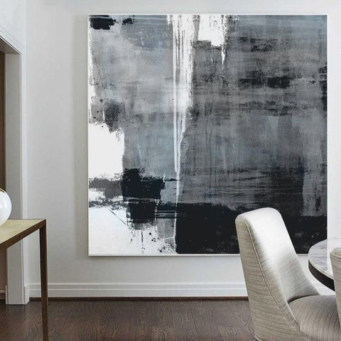 Minimalist Black & White Painting Canvas - Hyggeh