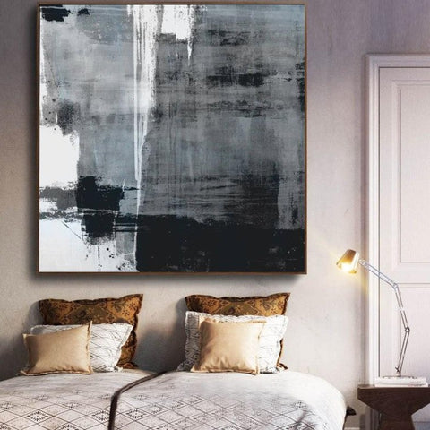 Minimalist Black & White Painting Canvas - Hyggeh