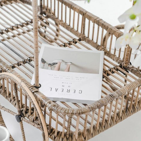 Kitchen Storage Handmade Rattan Cart - Hyggeh