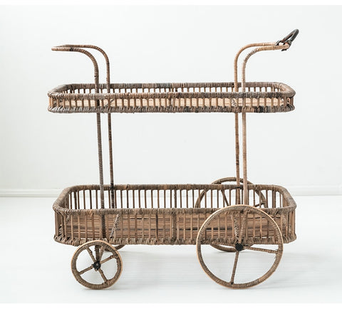 Kitchen Storage Handmade Rattan Cart - Hyggeh