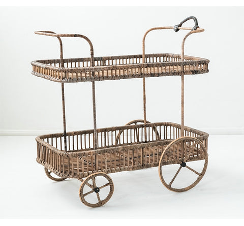 Kitchen Storage Handmade Rattan Cart - Hyggeh