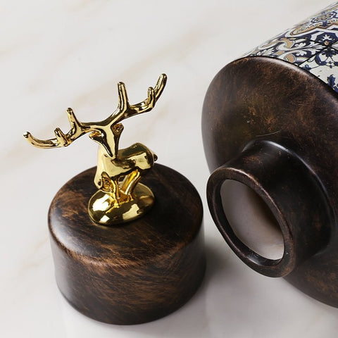 Ceramics Moroccan Pattern Sugar Tea Canister Jar - Hyggeh