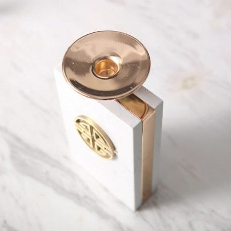 Rectangle Versace White Marble Candle Holder - Hyggeh