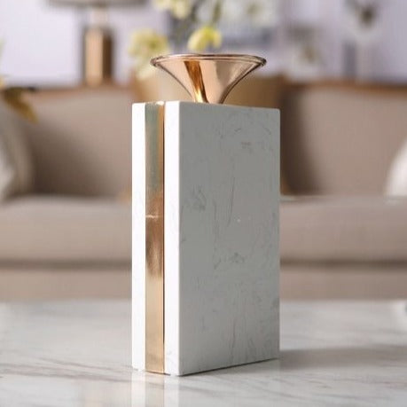 Rectangle Versace White Marble Candle Holder - Hyggeh